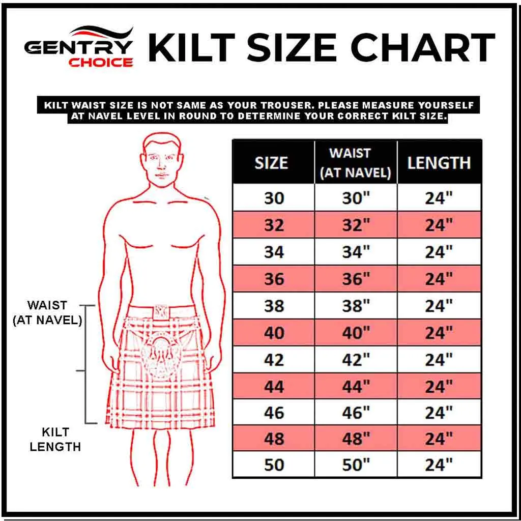 Hybrid kilt with Tartan Black Watch Cross Stripes