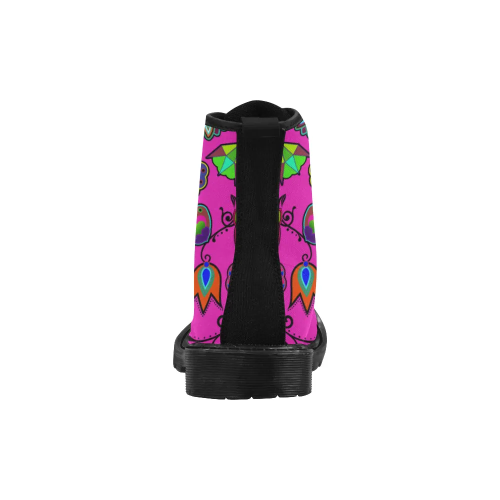 Indigenous Paisley Boots for Women (Black)