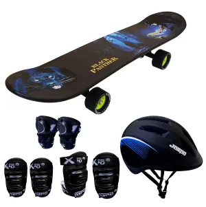 jaspo Fiber Composite Black Panther Fibre Skateboard Combo (26.5 * 6.5") For Age Group 7 Years And Above (Pro)