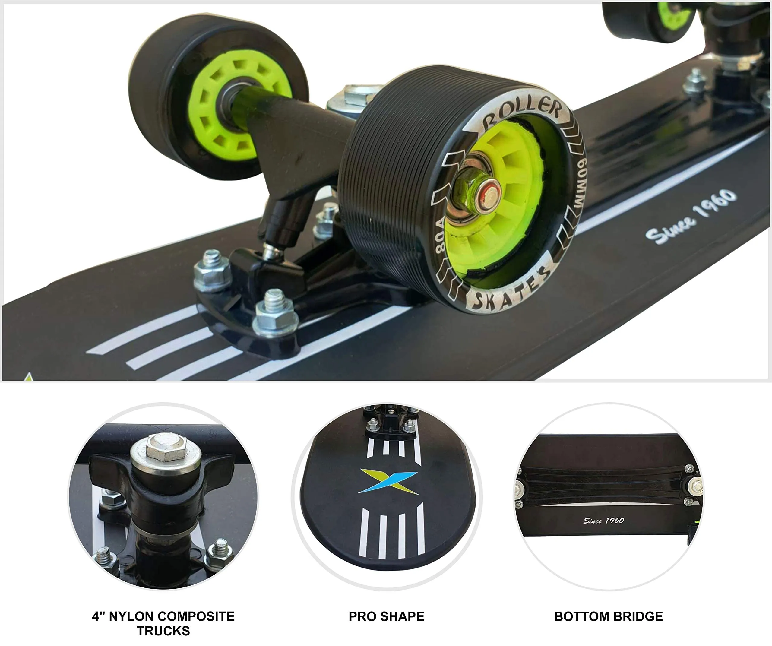 jaspo Fiber Composite Black Panther Fibre Skateboard Combo (26.5 * 6.5") For Age Group 7 Years And Above (Pro)