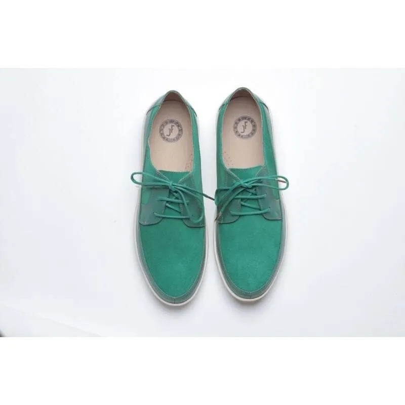 Johnny Famous Bally Style Park West Men's Green Leather and Suede Low Tops