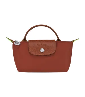 Le Pliage Green Pouch with Handle Chestnut