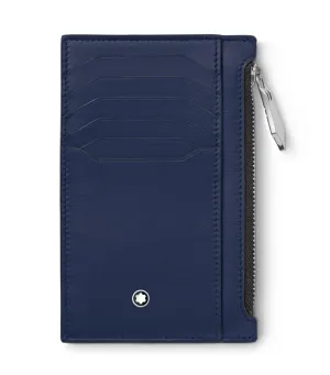 Meisterstück Card Holder 8cc With Zippered Pocket Blue