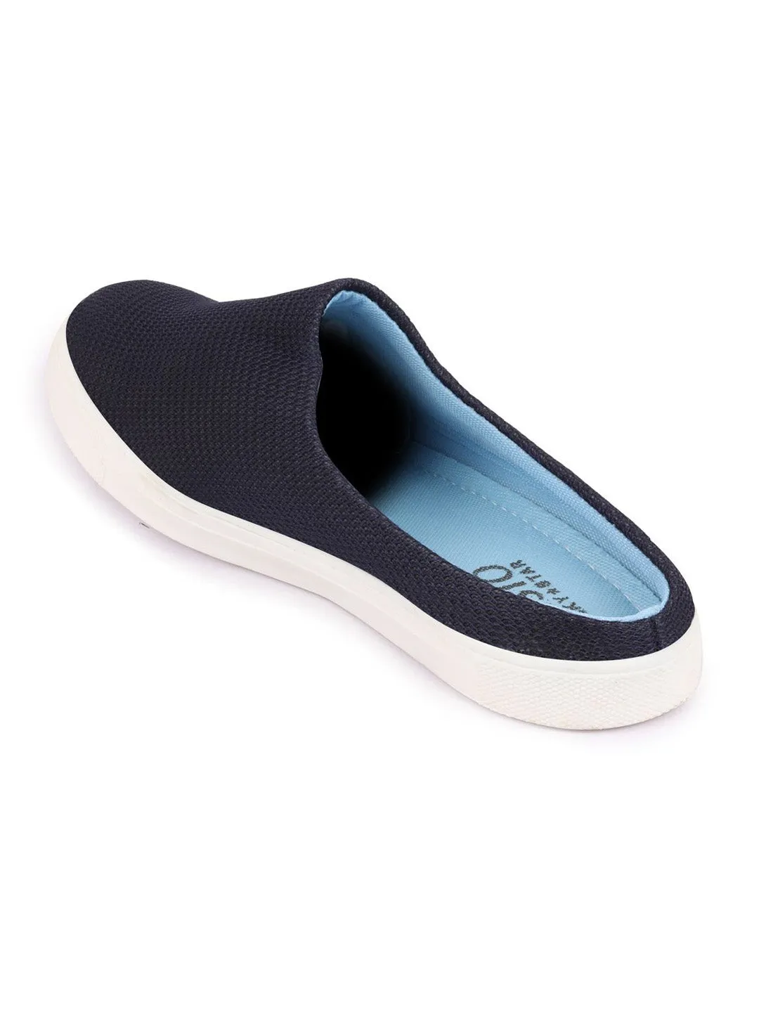 Men Navy Blue Casual Canvas Slip-On Shoes