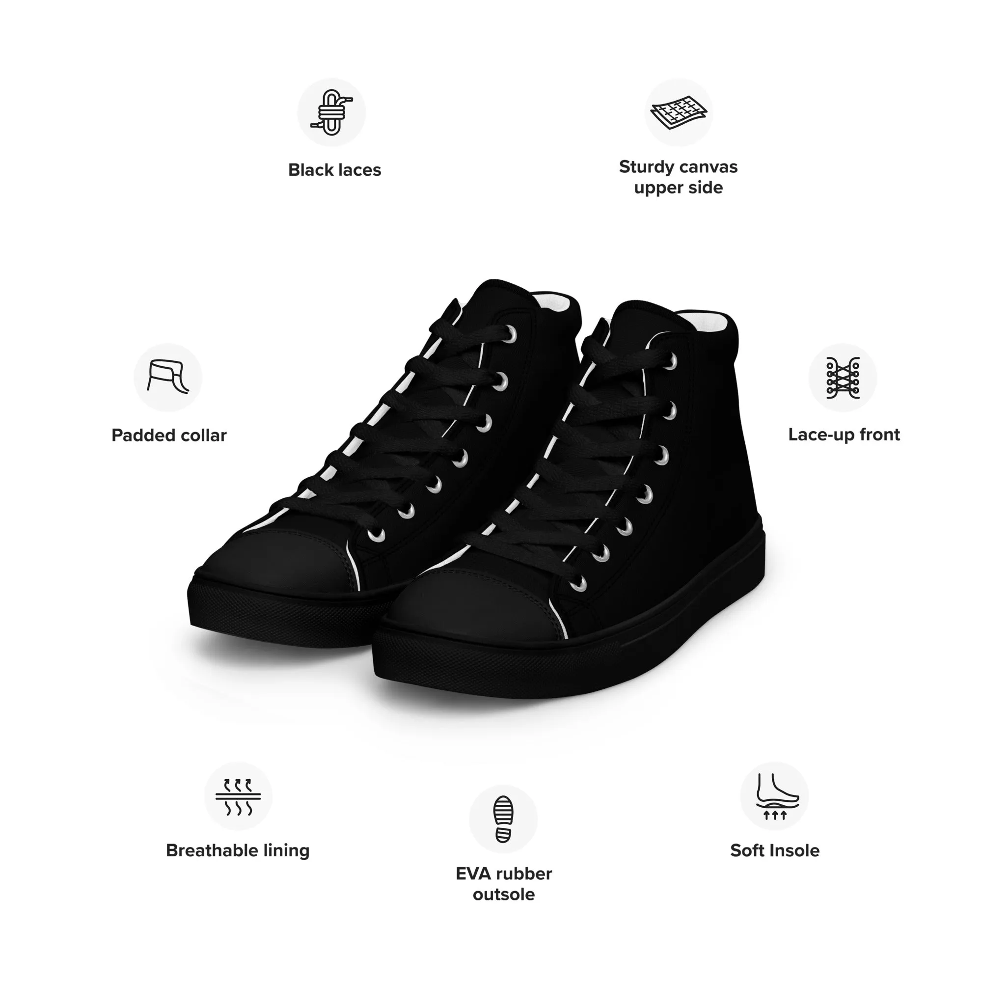 Men's Black High Top Shoes