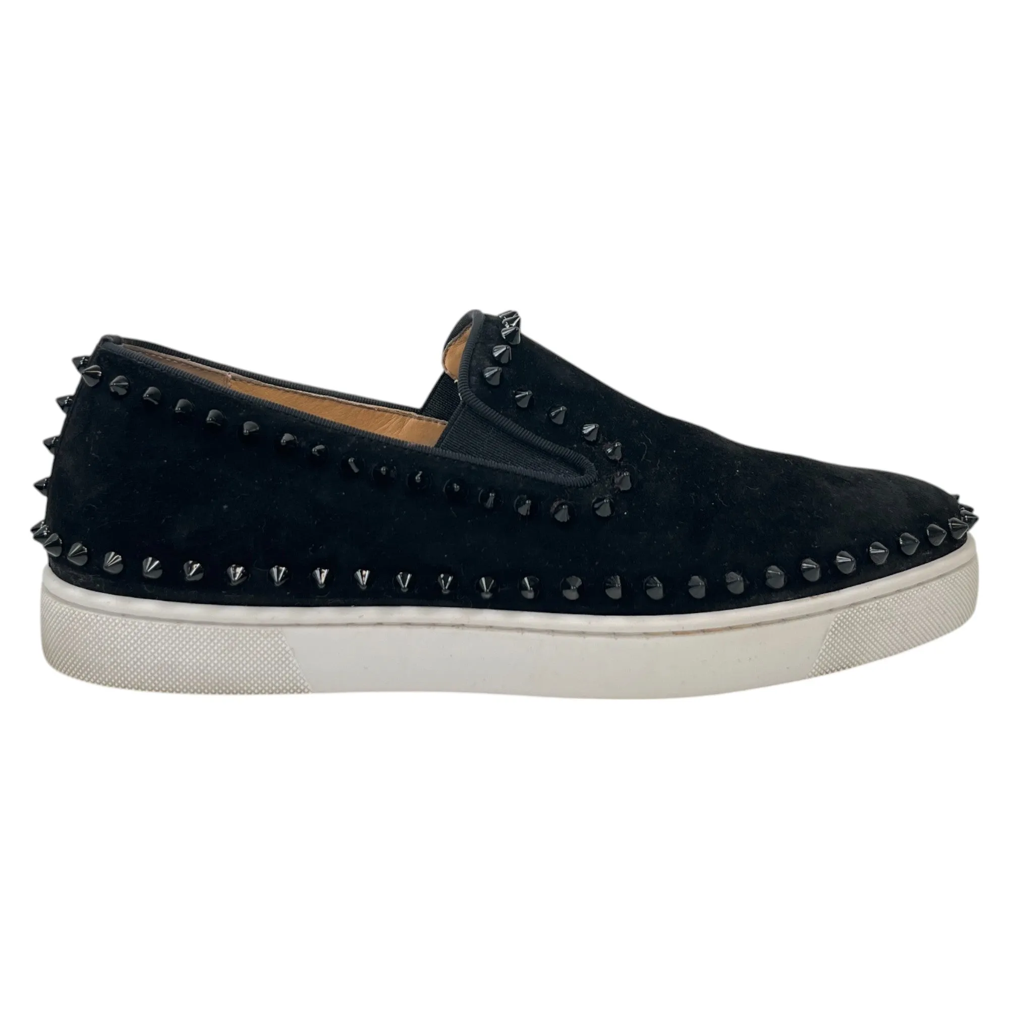 Men's Pik Boat Studded Low Trainers Black Size EU 41 / UK 7