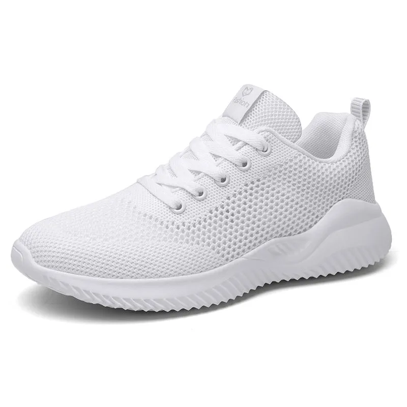 Mesh Sports Women's Shoes Korean Casual  White