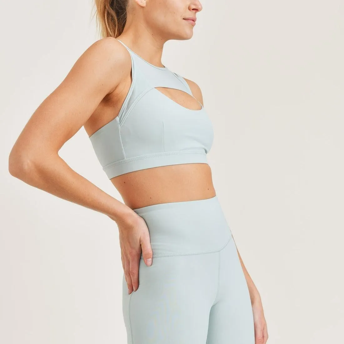 Mint Lycra-Blend Highwaist Workout Set