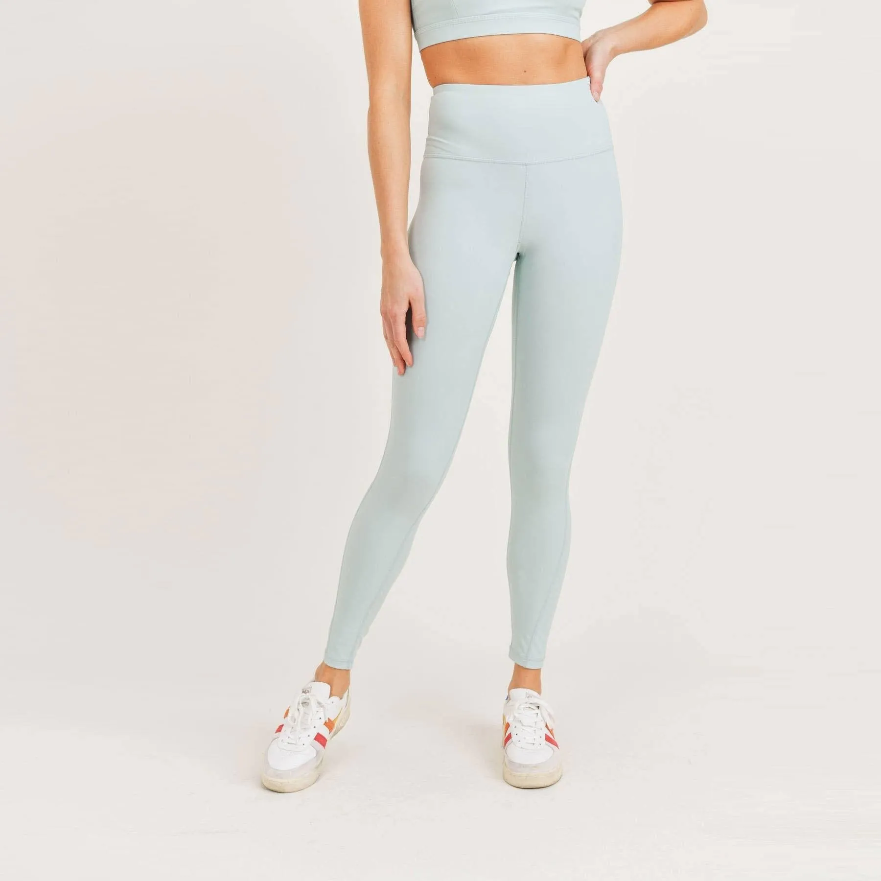 Mint Lycra-Blend Highwaist Workout Set