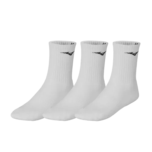 MIZUNO TRAINING CREW SOCKS (3 PACK) - WHITE