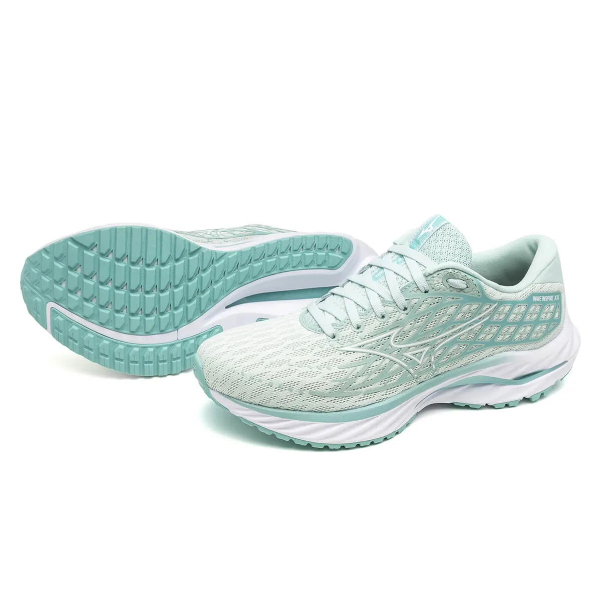 Mizuno Wave Inspire 20 Womens | Eggshell Blue/white/blue Turqu