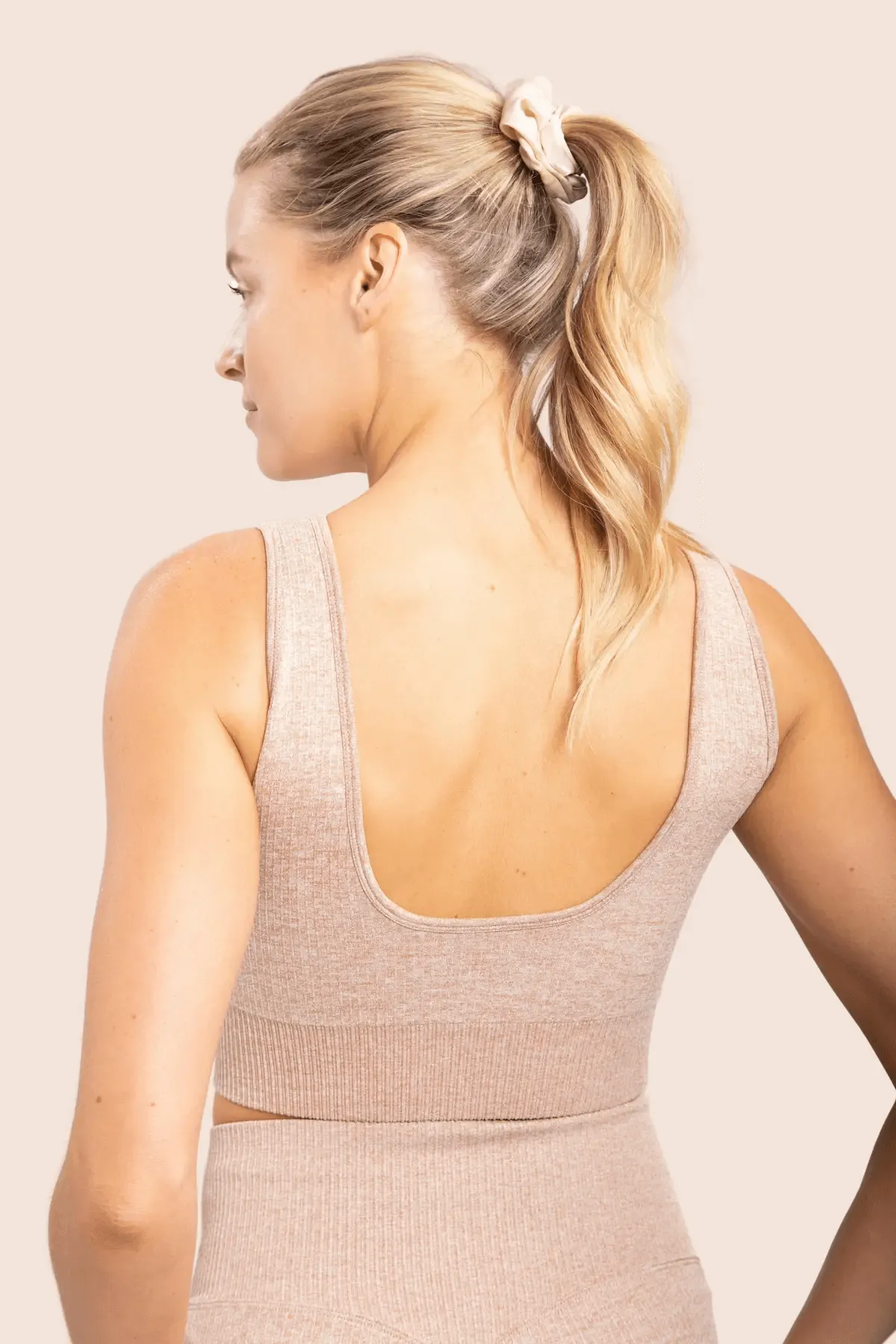 Mono B Seamless Hybrid Ribbed Sports Bra - Mud