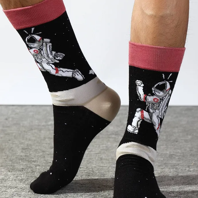 Moon Landing Printed Crew Length Socks