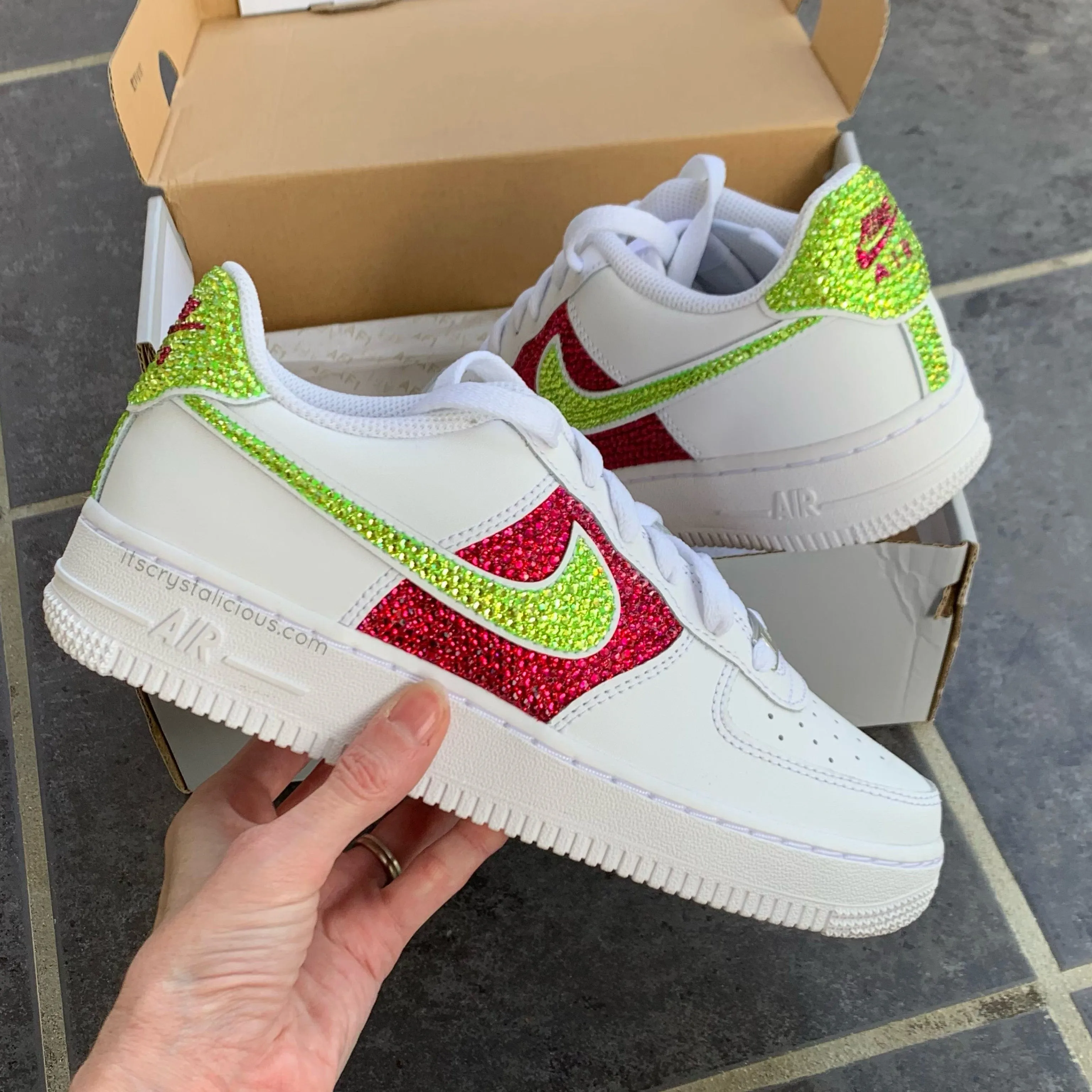 Nike Air Force 1 - Lime/Ruby (Max Crystal Bling)*