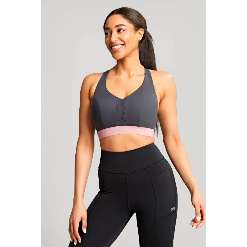 Non Padded Sports Bra Underwired Charcoal Grey - Panache