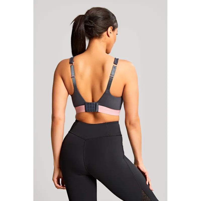 Non Padded Sports Bra Underwired Charcoal Grey - Panache