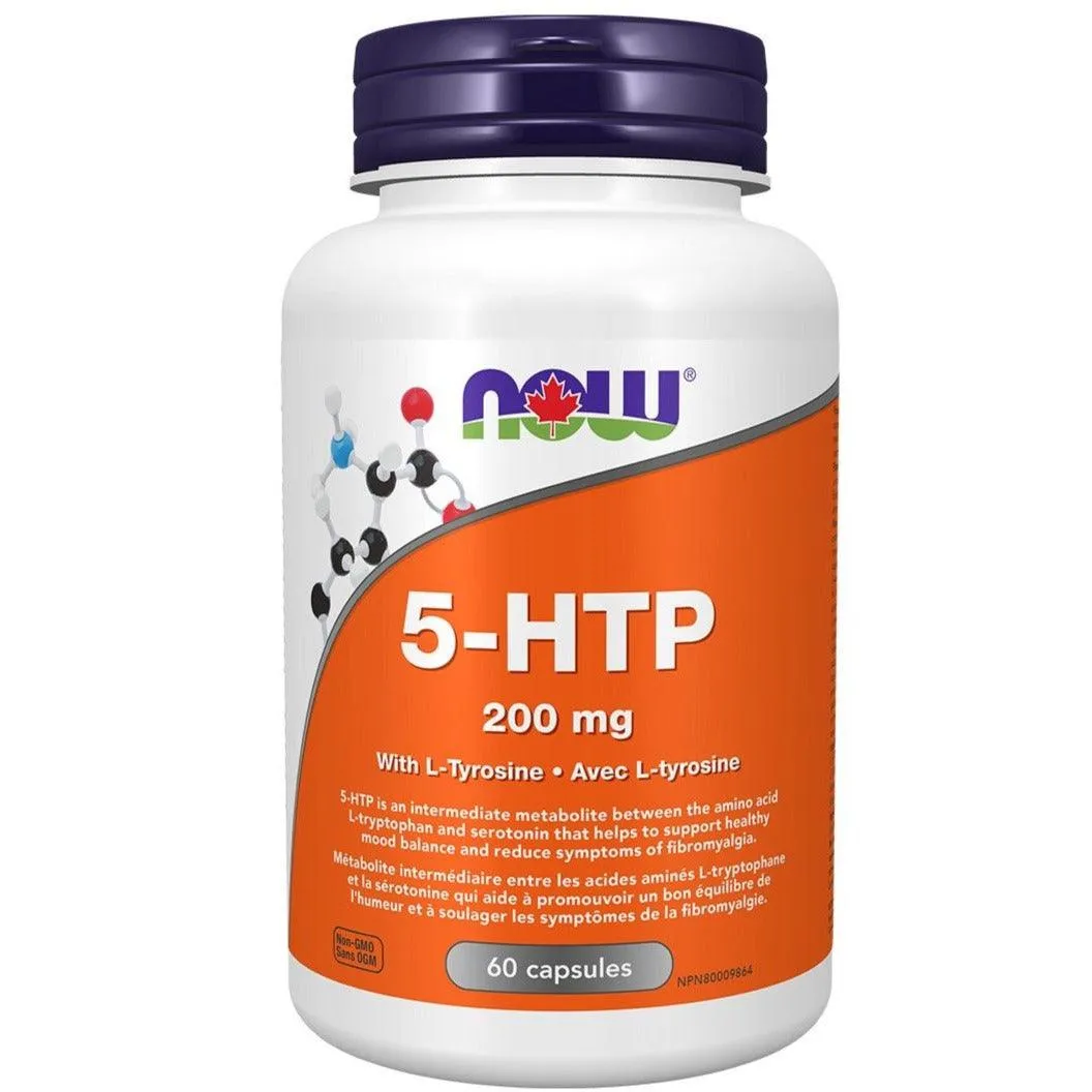 NOW 5-HTP 200mg With Tyrosine 60 Caps