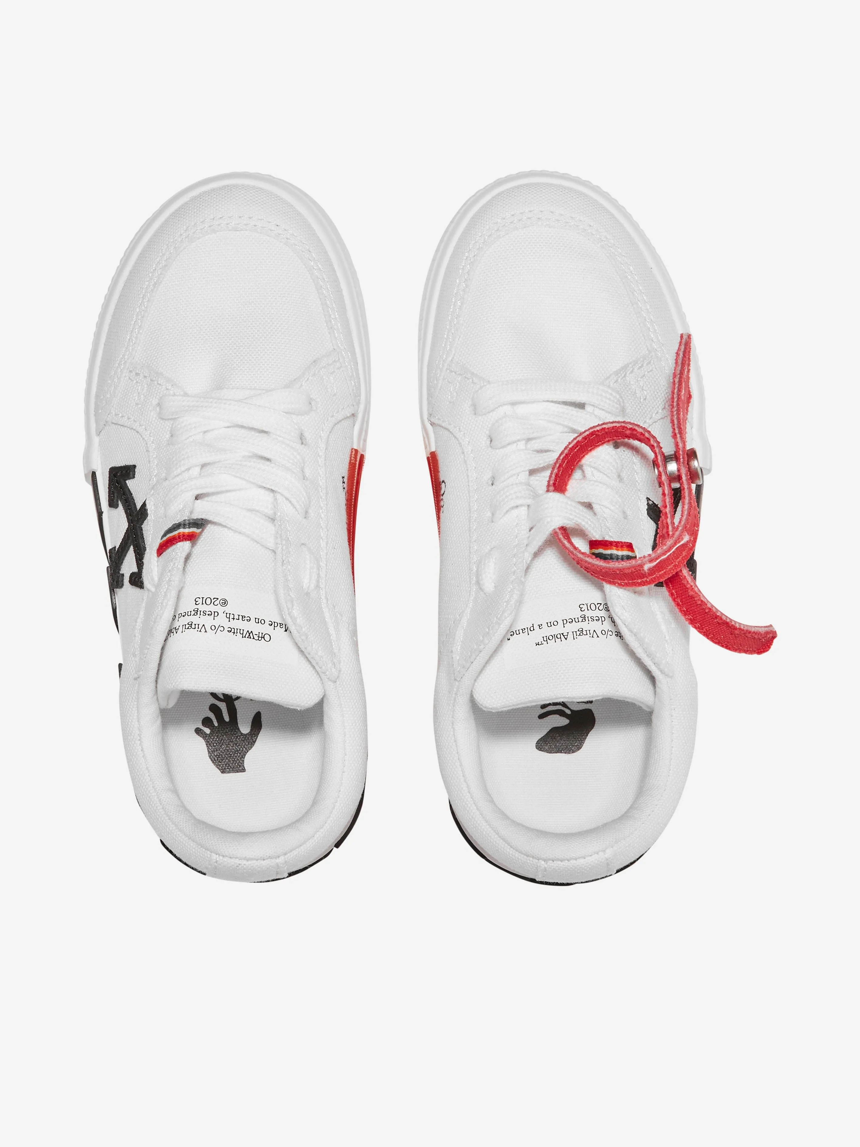 Off-White Boys Vulcanized Lace Up Trainers in White