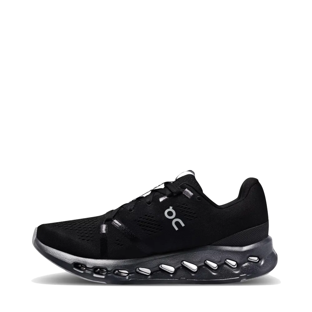 On Women's Cloudsurfer Running Sneaker in All Black