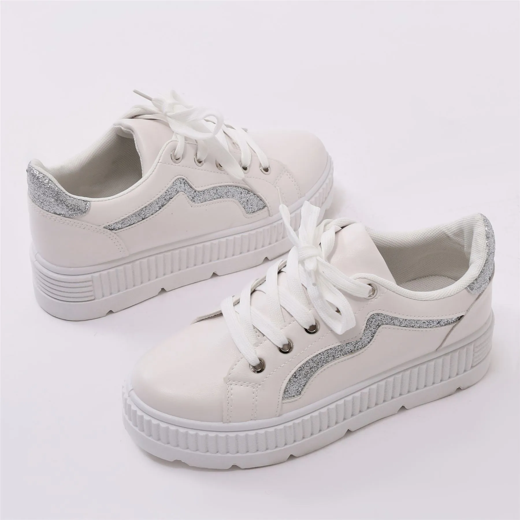 Payoff Platform Trainers in White and Silver