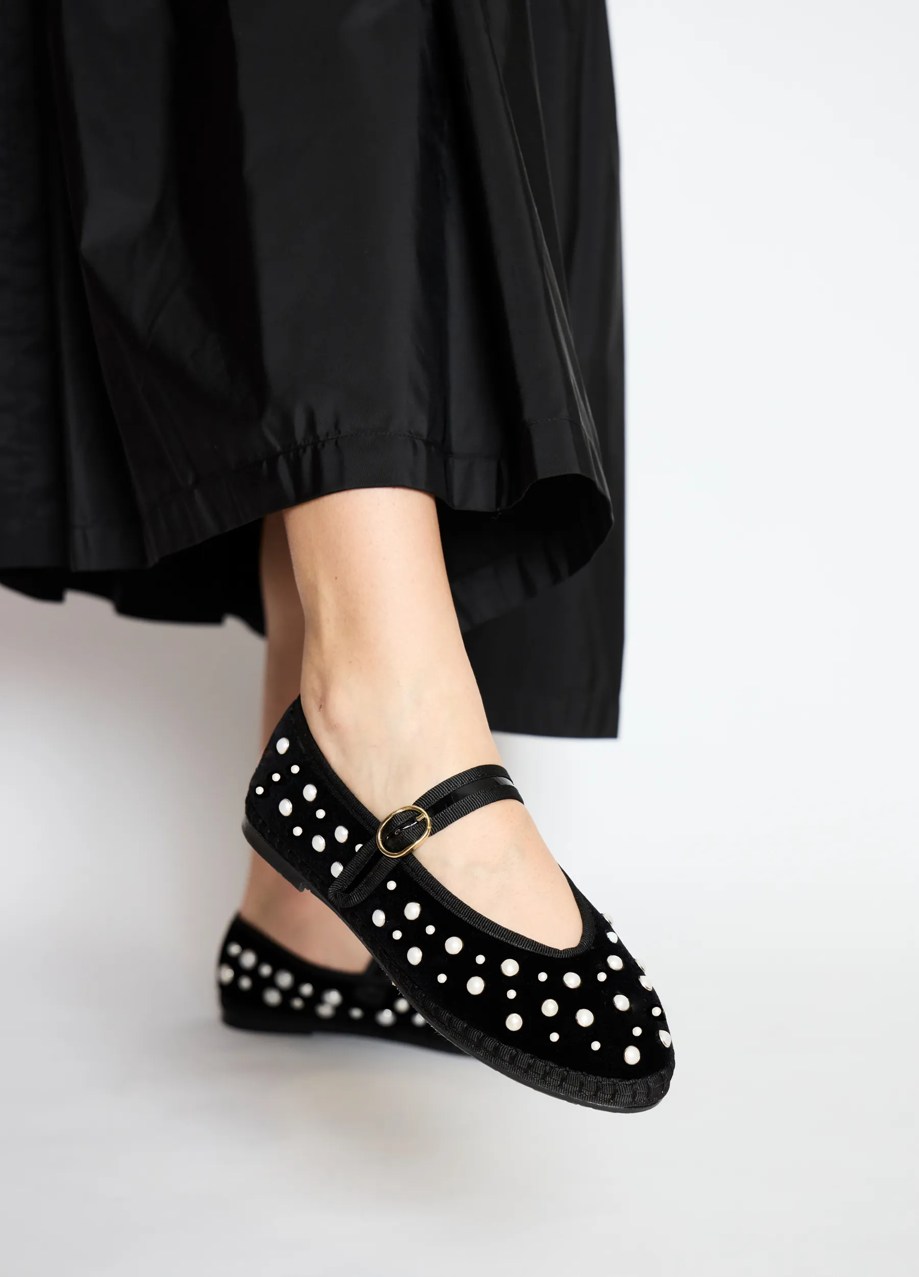 Pearl Mary Jane Flats