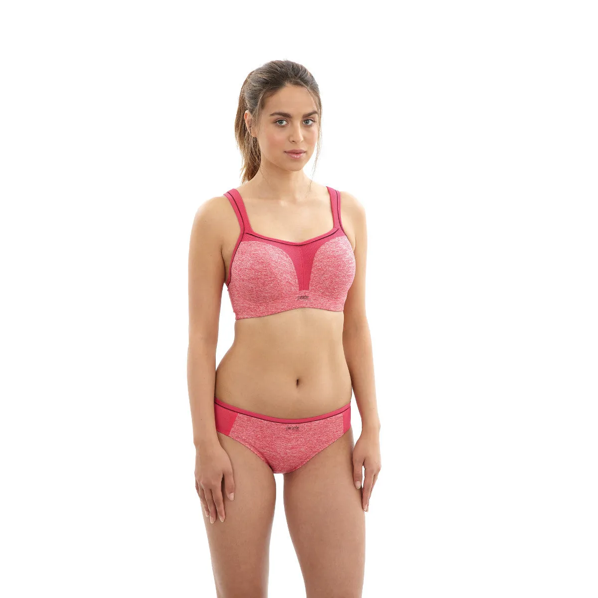 Pink Marl Sports Bra Underwired - Panache