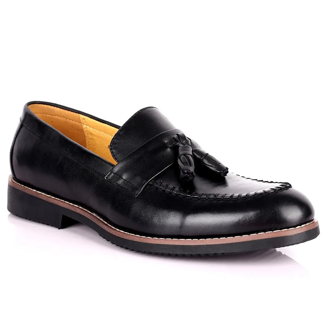 Renato Bulbecc Single Belt Tassels Designed Men's Shoes