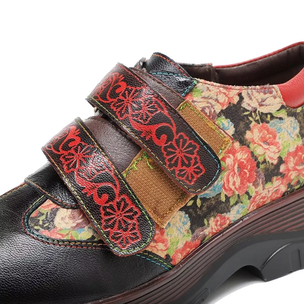 RetroLuxe Printed Comfort Heeled Casual Shoes