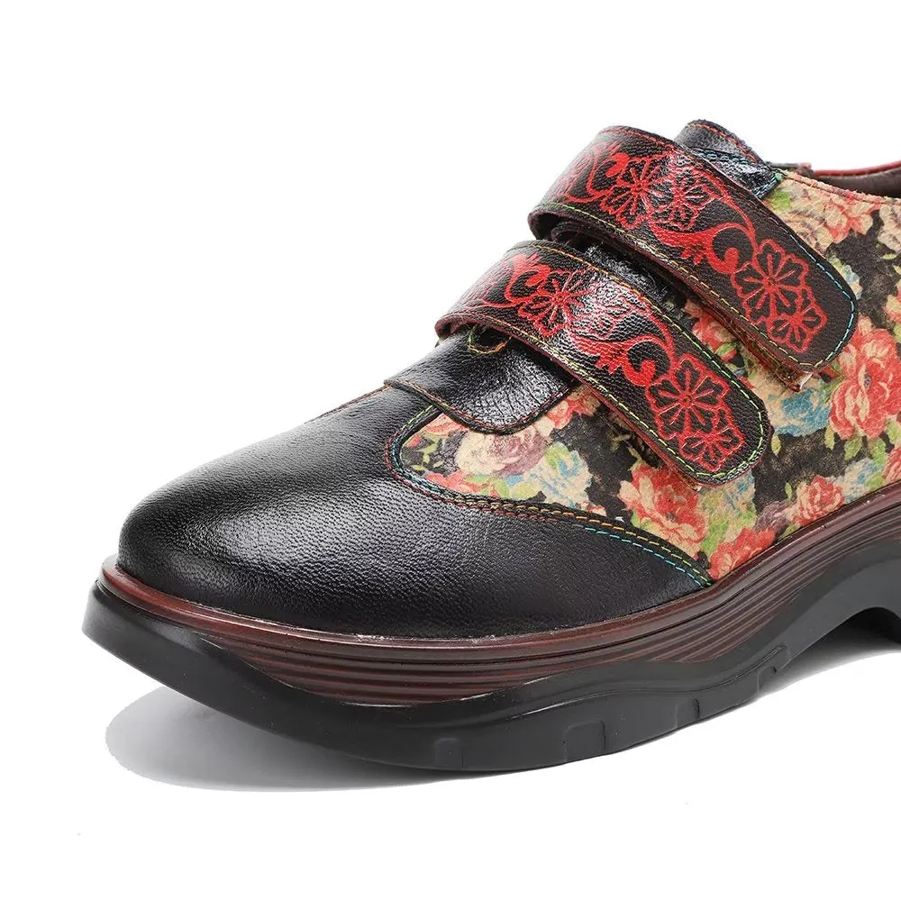 RetroLuxe Printed Comfort Heeled Casual Shoes