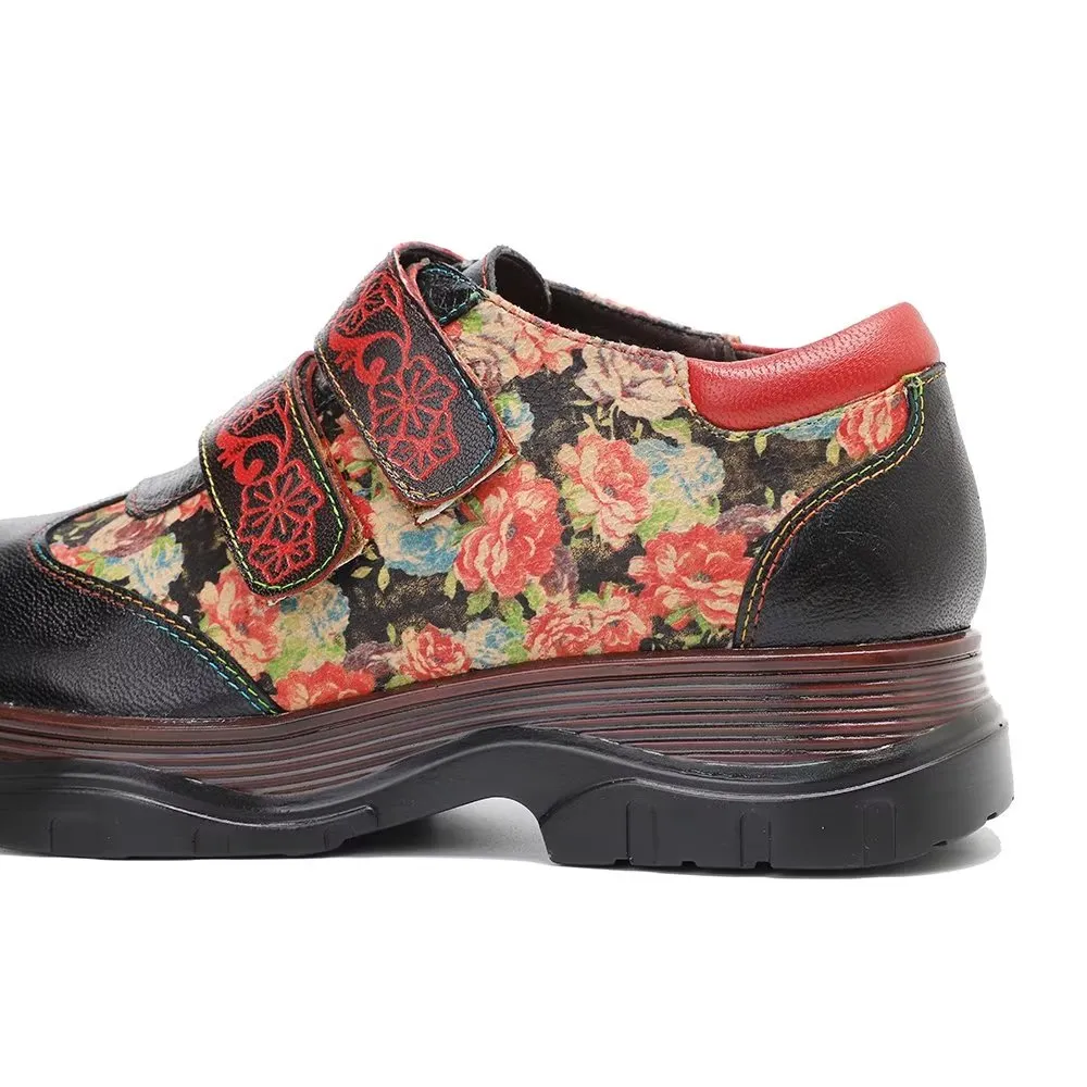 RetroLuxe Printed Comfort Heeled Casual Shoes