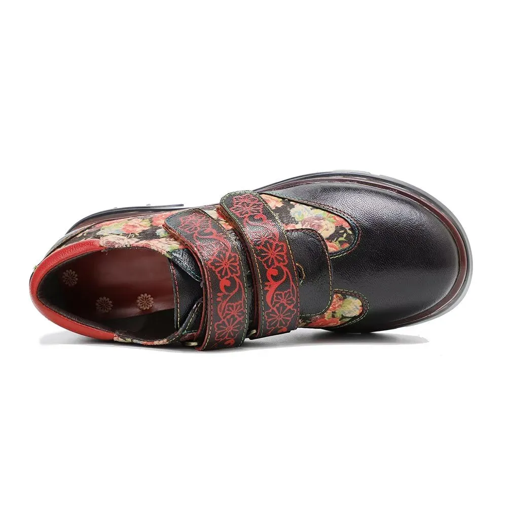 RetroLuxe Printed Comfort Heeled Casual Shoes