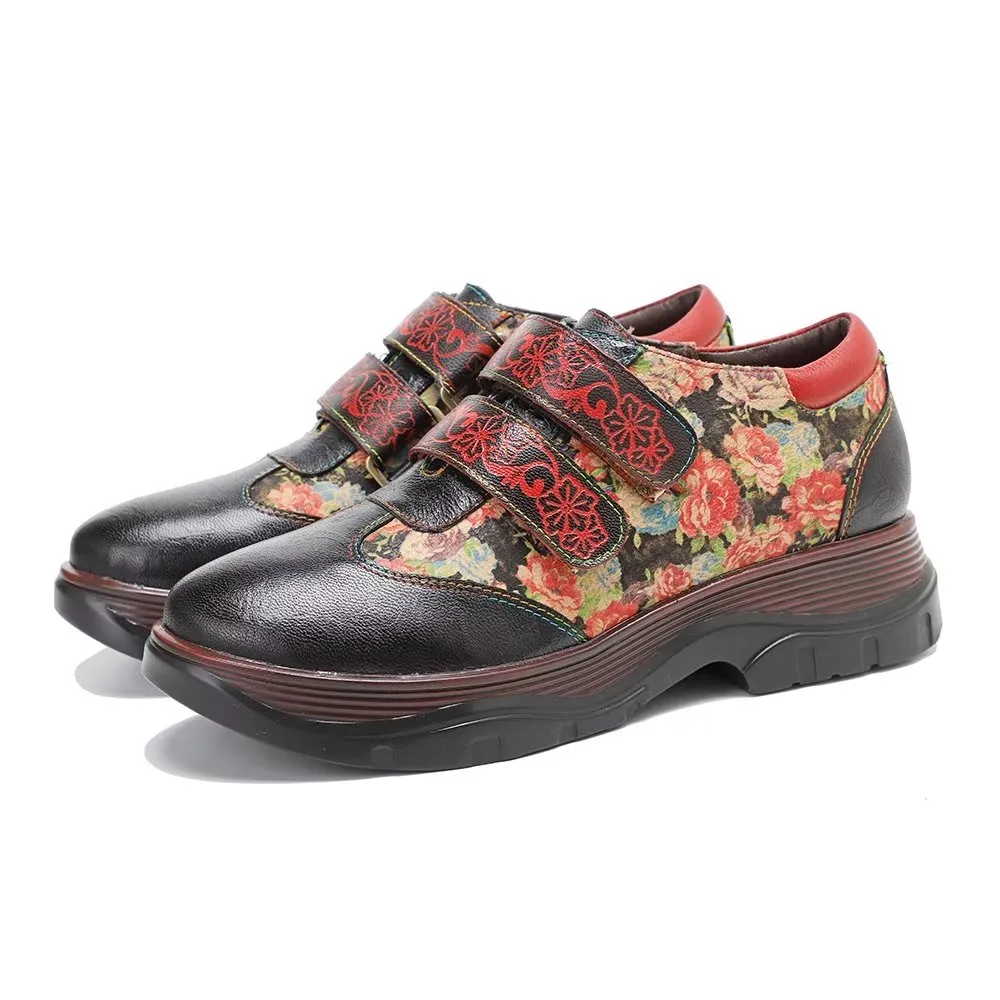 RetroLuxe Printed Comfort Heeled Casual Shoes