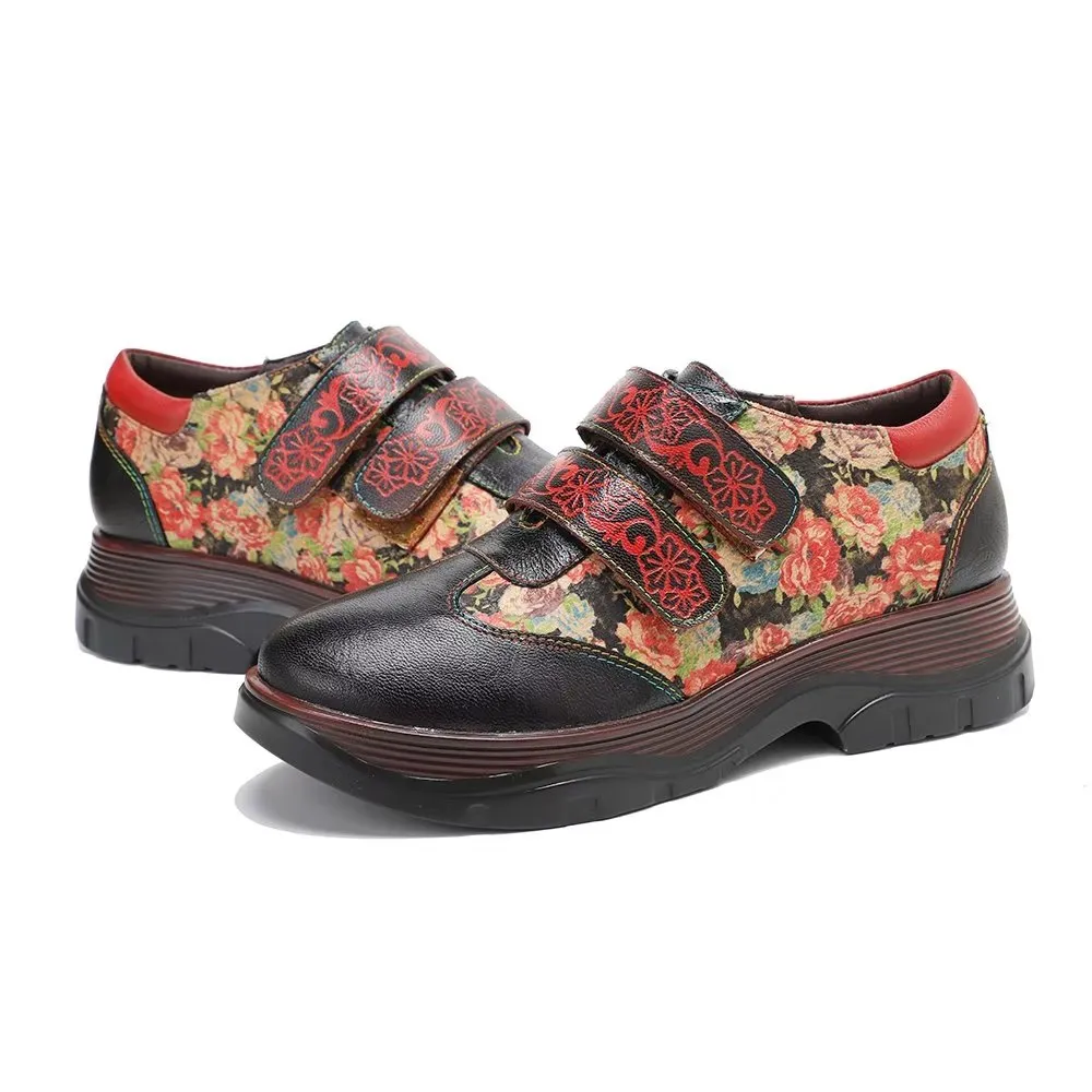 RetroLuxe Printed Comfort Heeled Casual Shoes