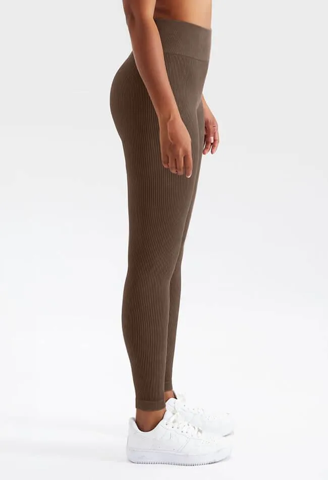 Ribbed High Elastic Seamless Legging - Senta