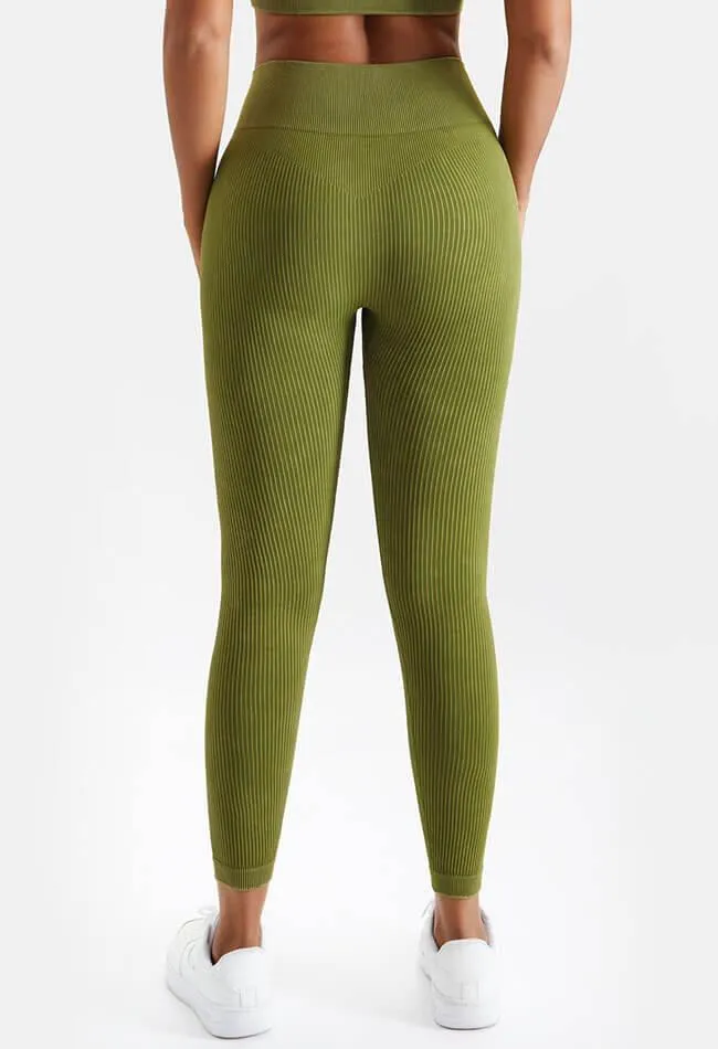 Ribbed High Elastic Seamless Legging - Senta