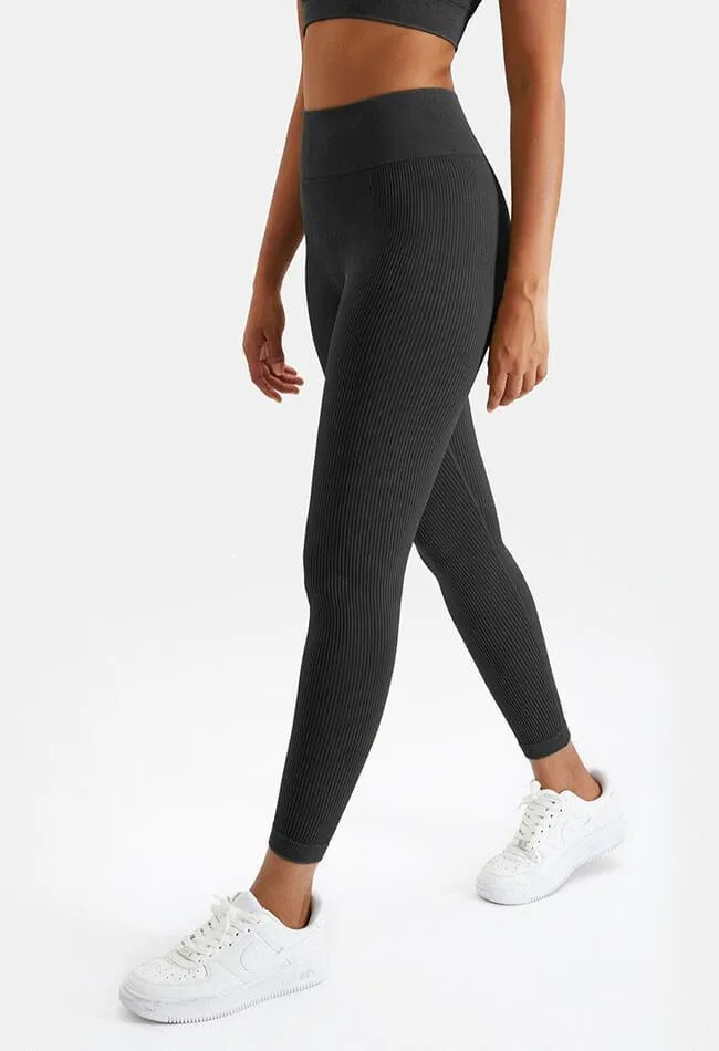 Ribbed High Elastic Seamless Legging - Senta