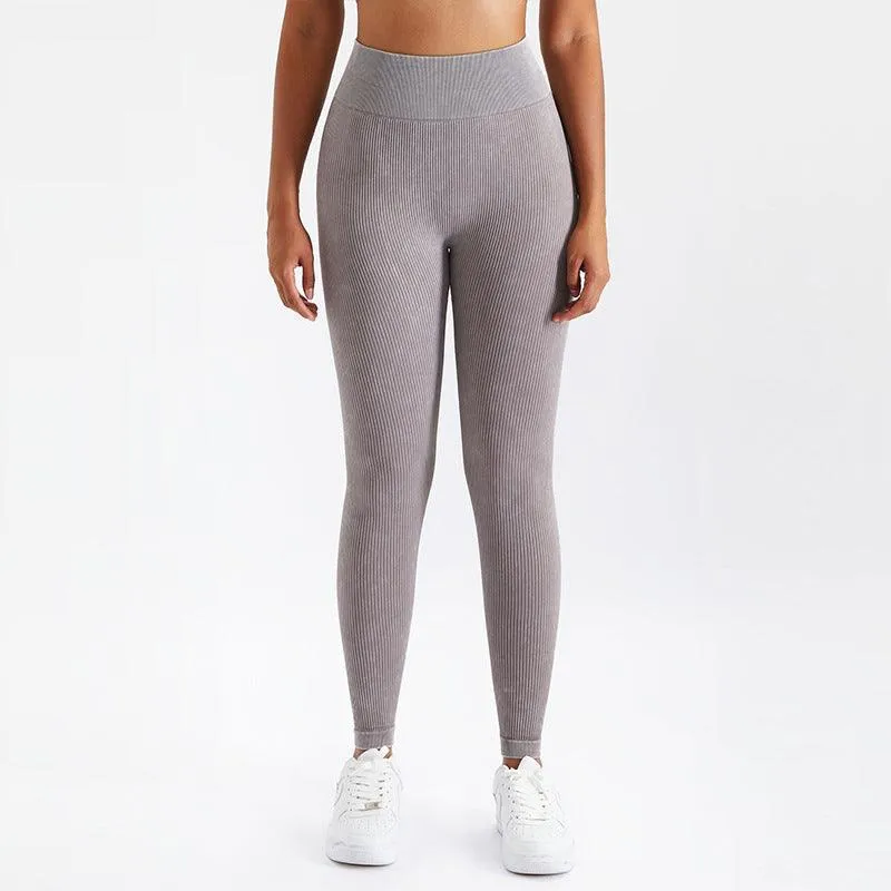 Ribbed High Elastic Seamless Legging - Senta