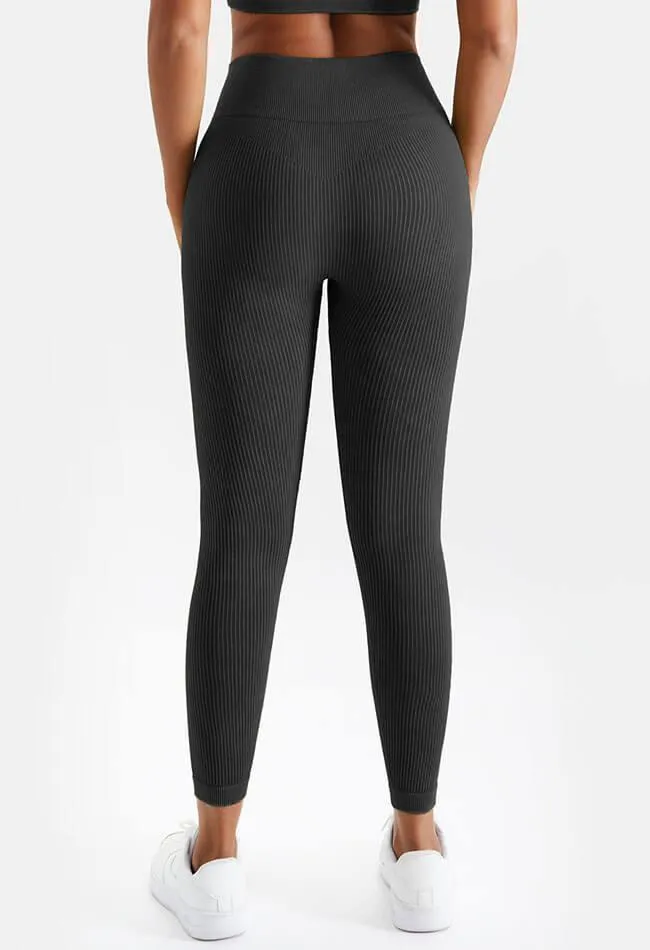 Ribbed High Elastic Seamless Legging - Senta