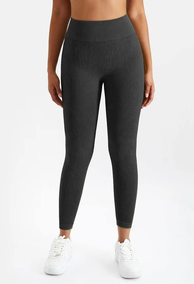 Ribbed High Elastic Seamless Legging - Senta