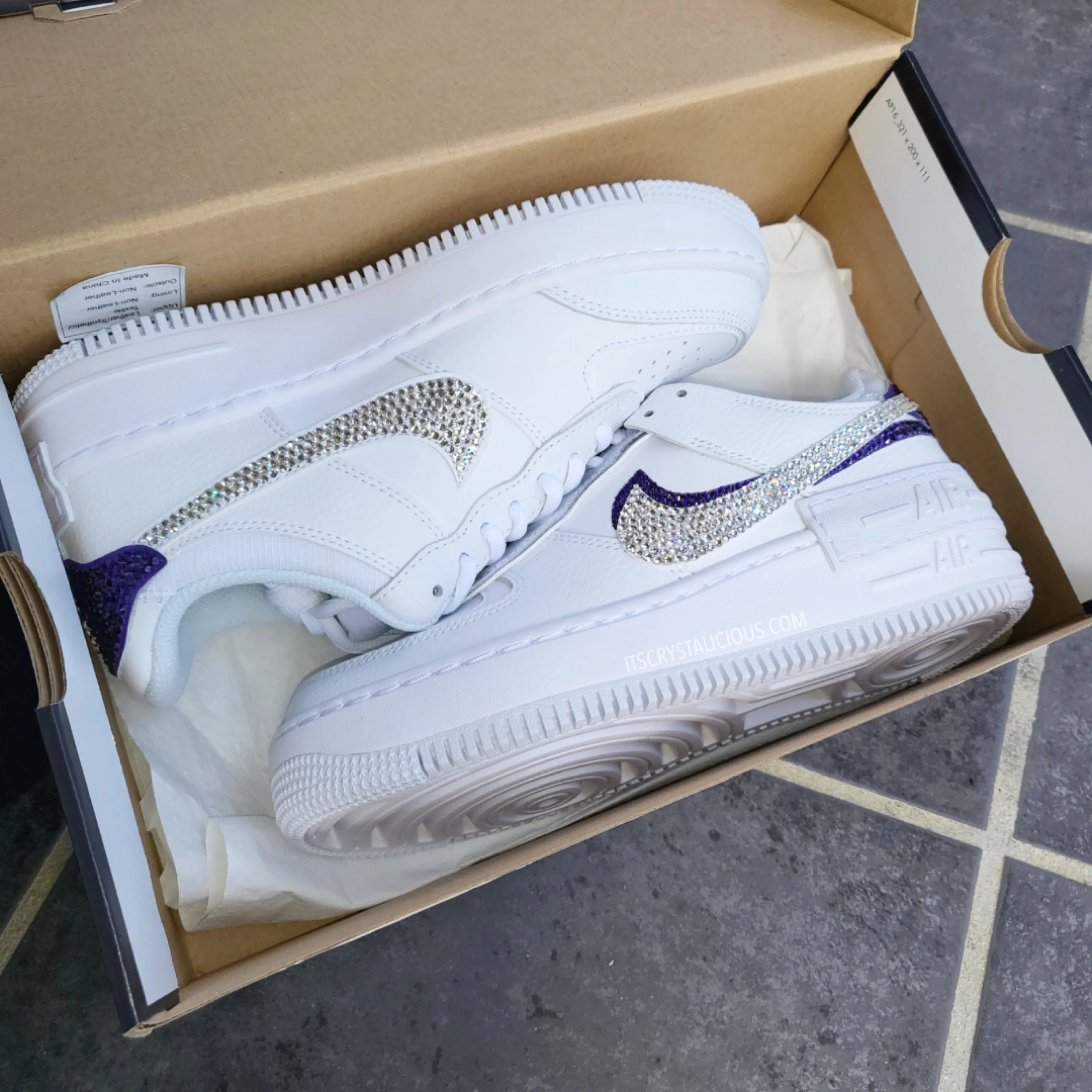 RTS - Nike Air Force 1 Shadow - Crystal/Purple Velvet - Size US 6 *