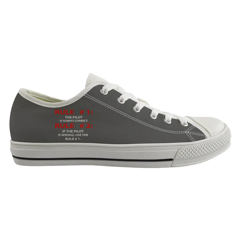 Rule 1 - Pilot is Always Correct Designed Canvas Shoes (Men)