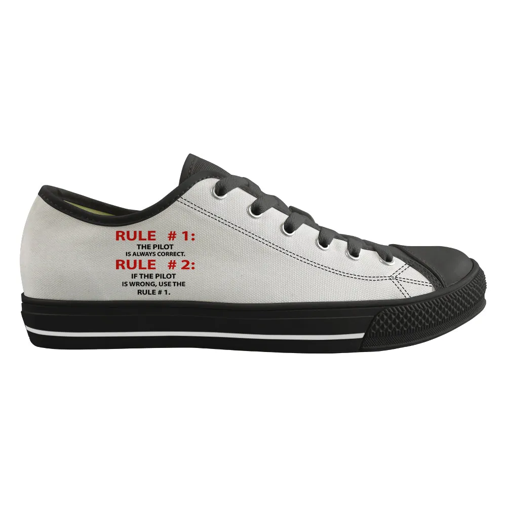 Rule 1 - Pilot is Always Correct Designed Canvas Shoes (Men)