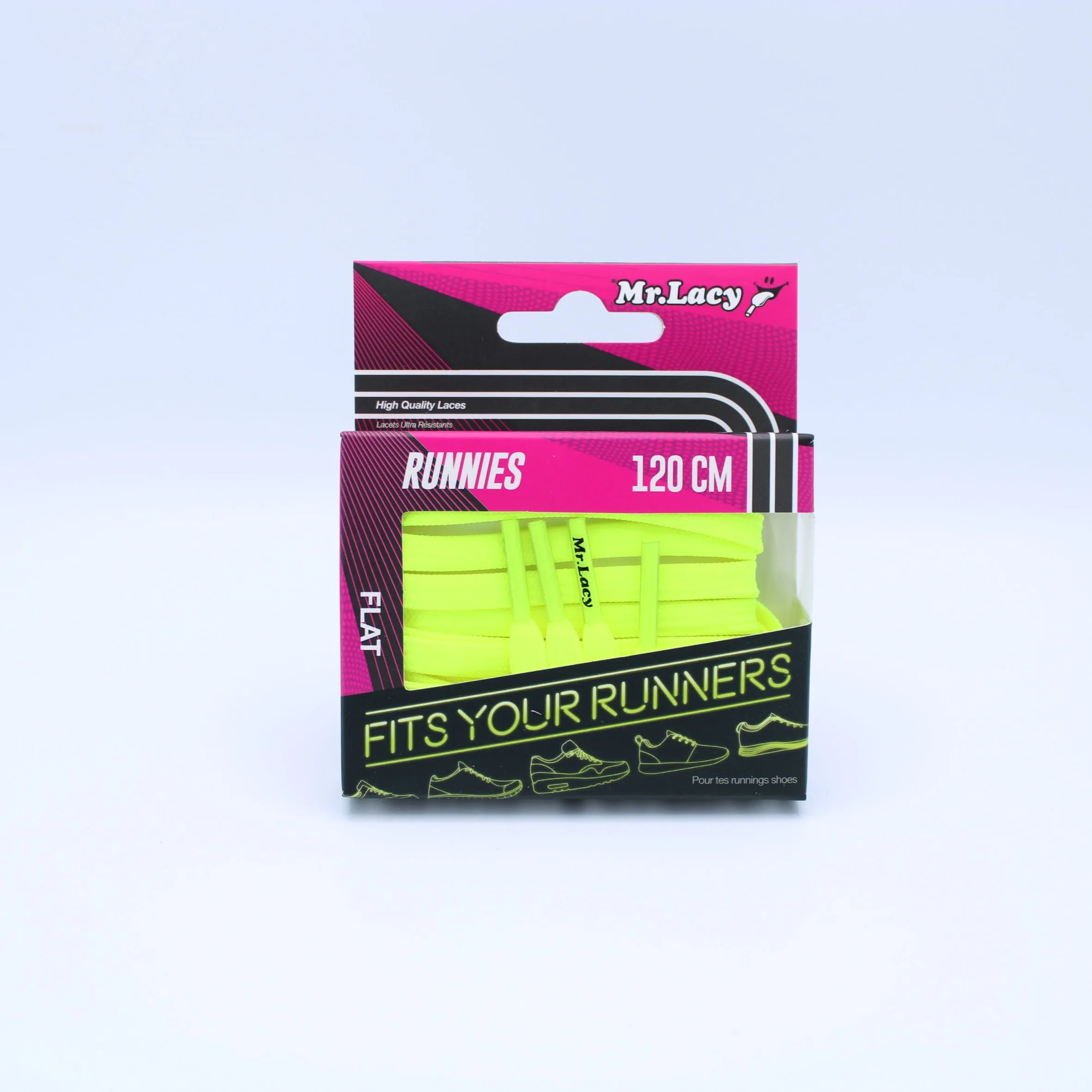 Runnies Flat Shoelaces · Neon Lime Yellow