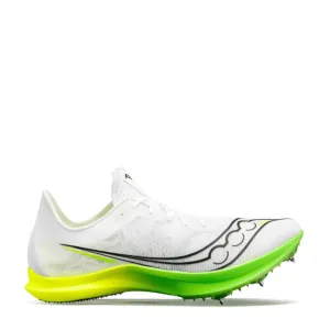 Saucony Women's Endorphin Cheetah Running Spikes in White/Slime