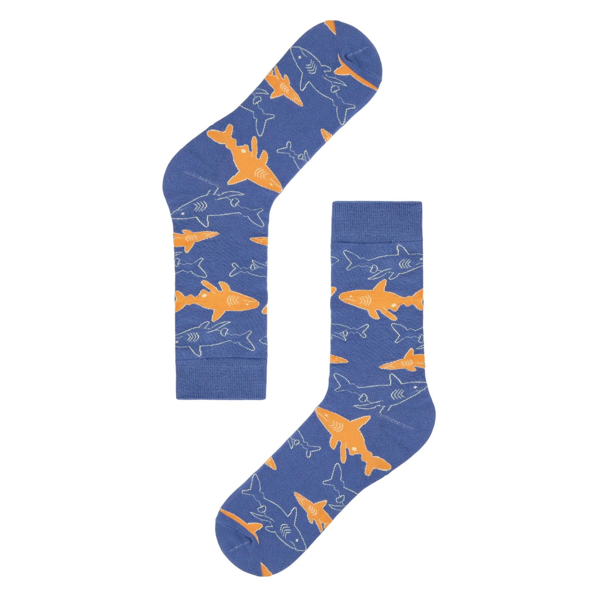 Shark Printed Crew Length Socks