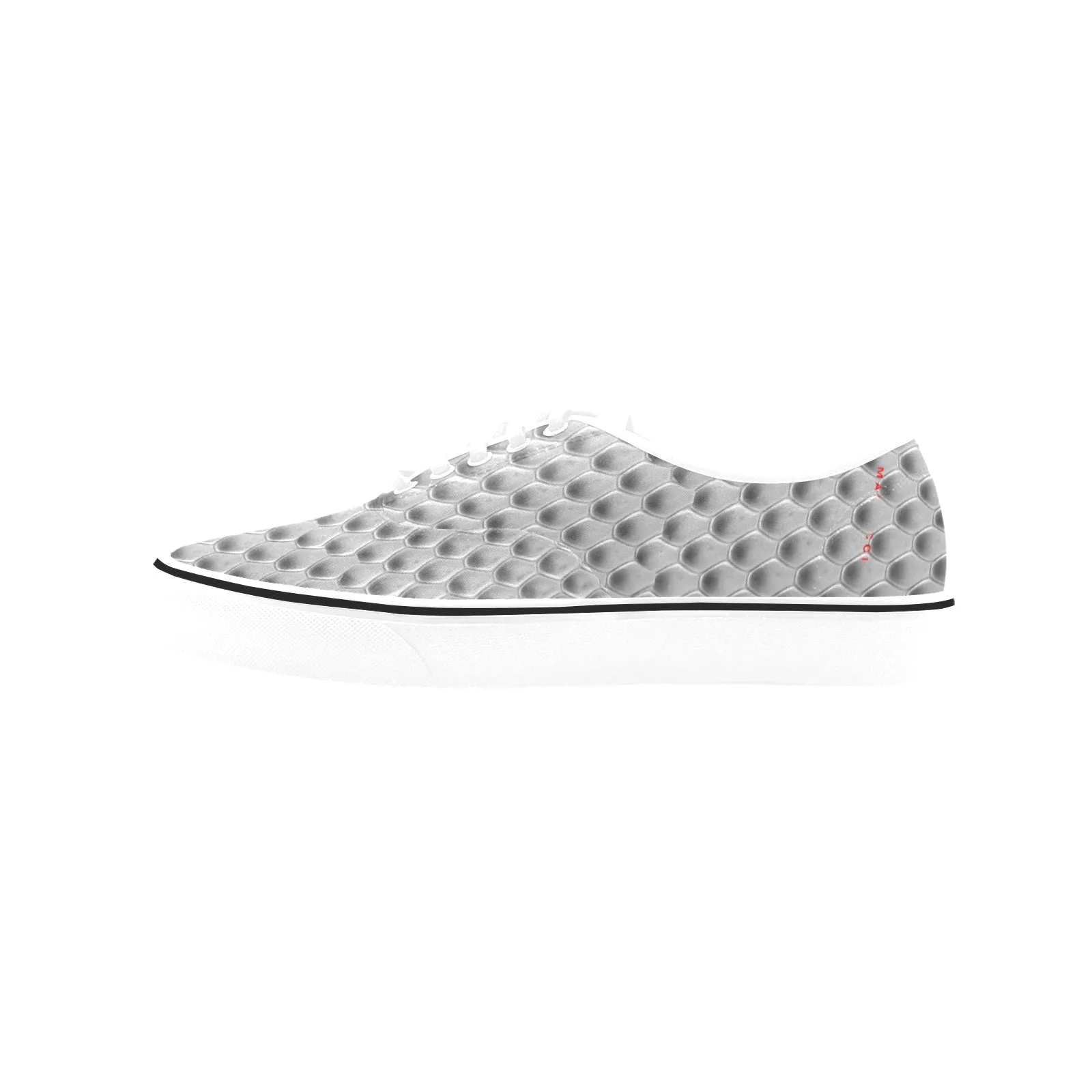 Silver Snake, Women's Classic Canvas Low Top Sneakers