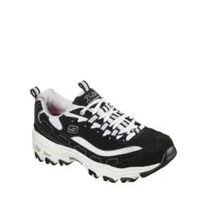 Skechers Sport Women's D'Lites Memory Foam Lace-up Sneaker,Biggest Fan Black/White