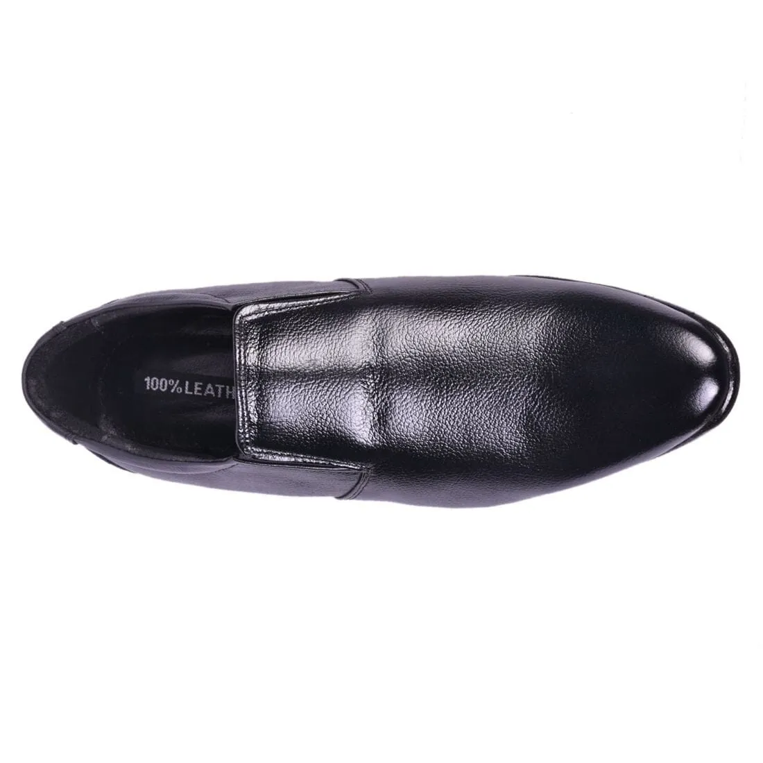 Somugi Genuine Leather Black Formal Slip on shoes