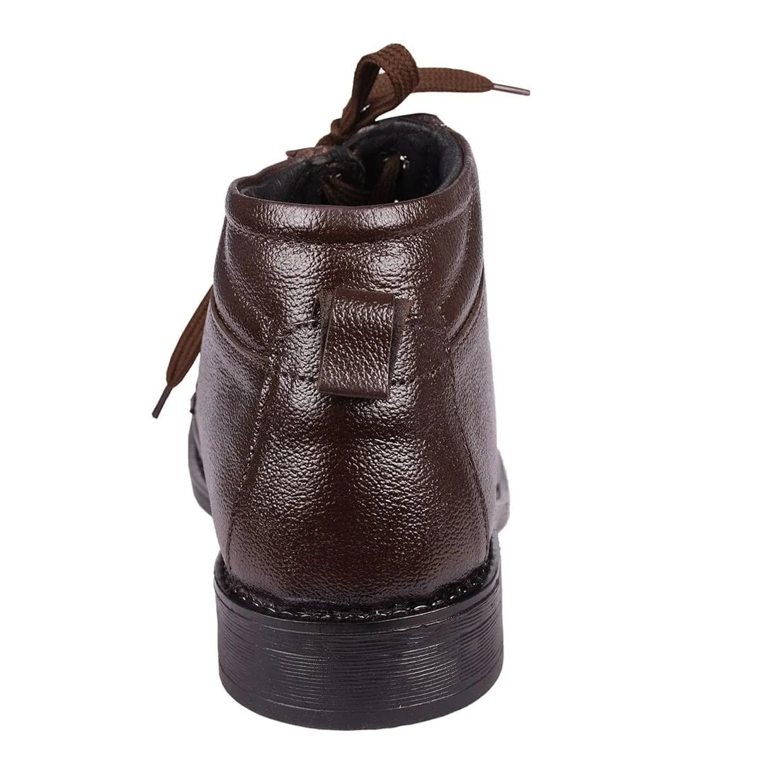 Somugi Genuine Leather Brown Formal Lace up Half Boot