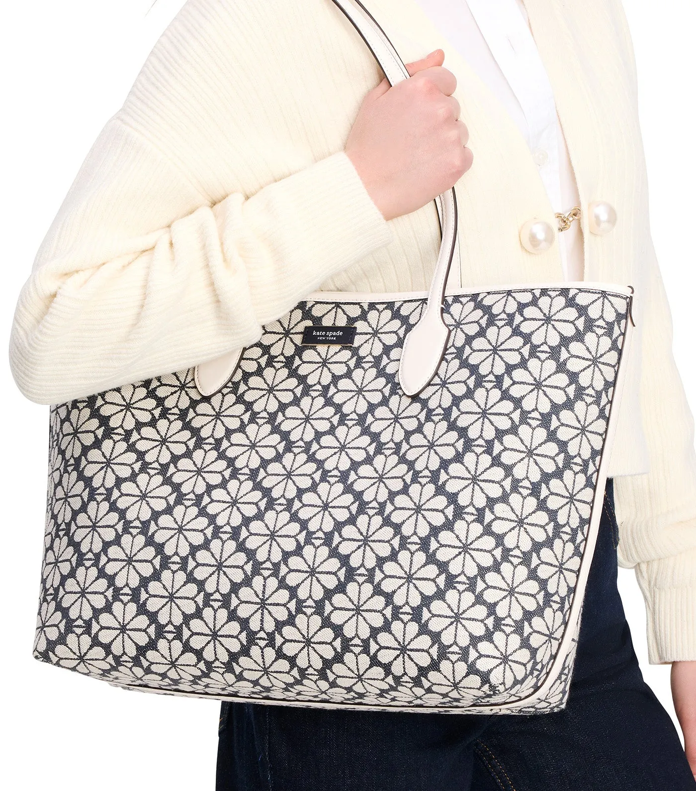 Spade Flower Jacquard Bleecker Large Tote